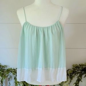 Nordstrom's Bar III Sheer Pleated Cami Swing Top